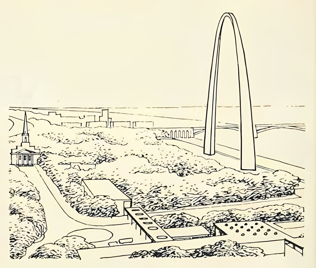 Памятник Джефферсону в Сент-Луисе. Проект 1949 г., осуществлен в 60-е годы